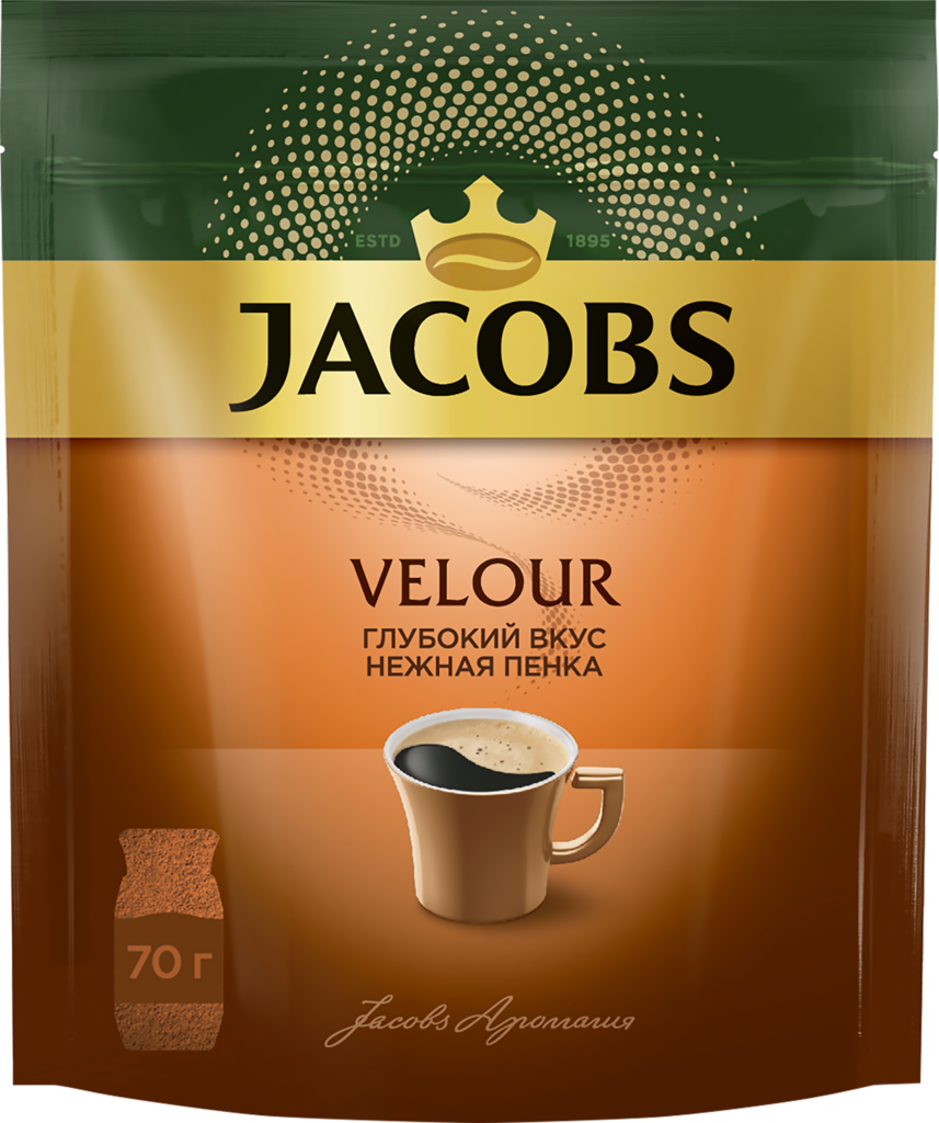 Кофе растворимый JACOBS Velour натуральный порошкообразный